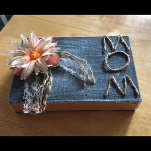 Handcrafted Rustic Book Decor “Mom”